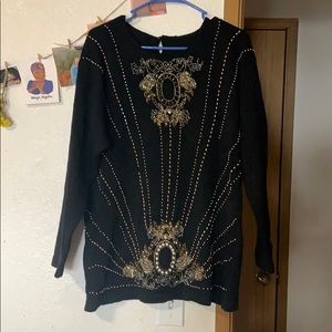 Beautiful vintage black beaded sweater